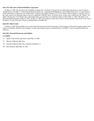 goodyear 8K Reports 05/22/07