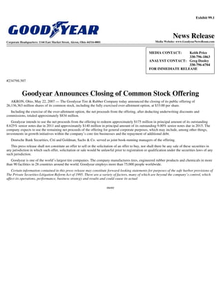 goodyear 8K Reports 05/22/07