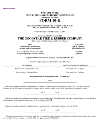 goodyear 10K Reports 2003