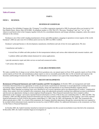 goodyear 10K Reports 2003