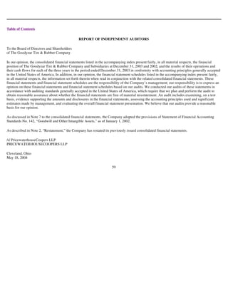 goodyear 10K Reports 2003