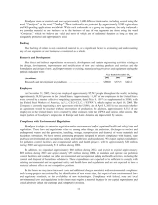 goodyear 10K Reports 2001