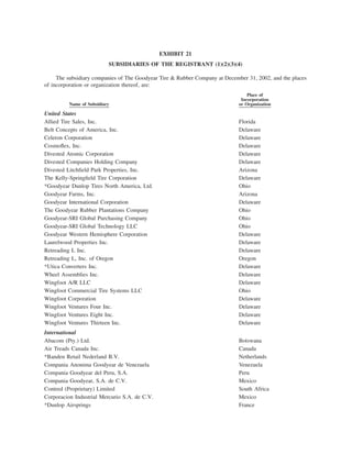 goodyear 10K Reports 2001