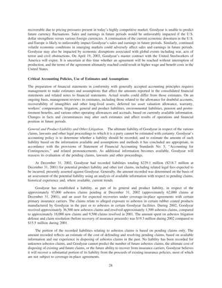 goodyear 10K Reports 2001