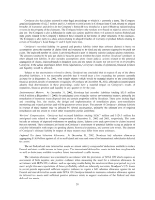 goodyear 10K Reports 2001