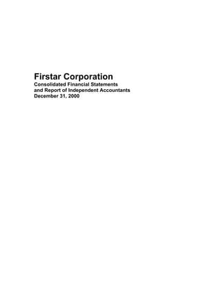 Firstar Corporation
Consolidated Financial Statements
and Report of Independent Accountants
December 31, 2000
 