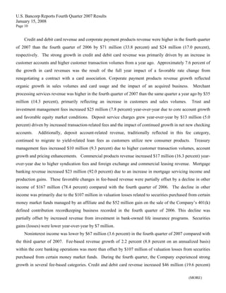 u.s.bancorp4Q 2007 Earnings Release 