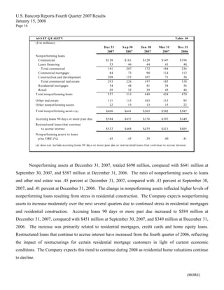 u.s.bancorp4Q 2007 Earnings Release 