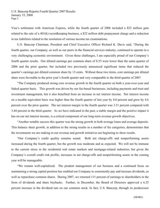 u.s.bancorp4Q 2007 Earnings Release 