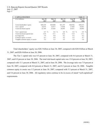 u.s.bancorp2Q 2007 Earnings Release
