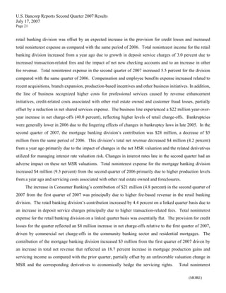 u.s.bancorp2Q 2007 Earnings Release