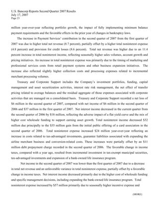 u.s.bancorp2Q 2007 Earnings Release