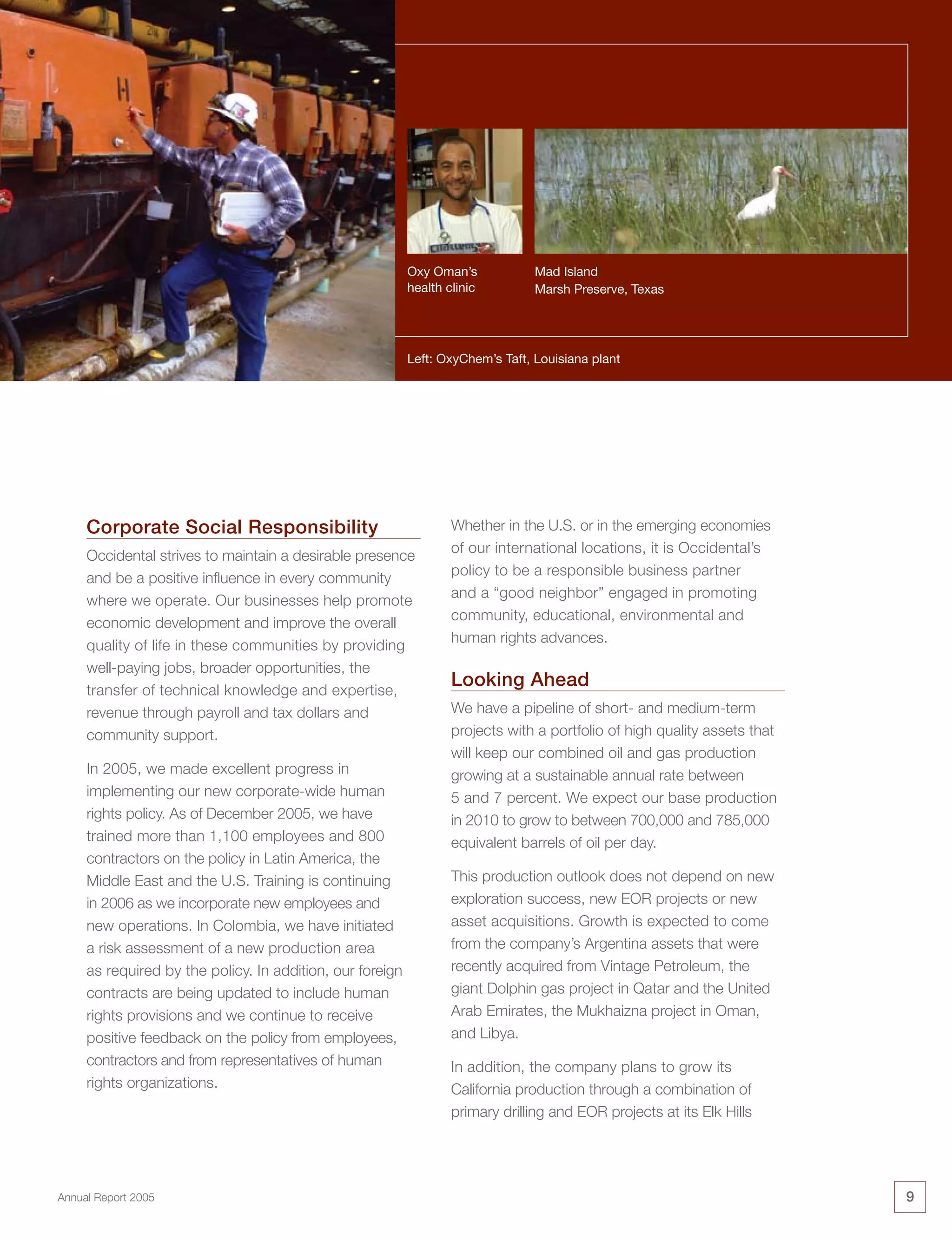 occidental petroleum 2005 Annual Report