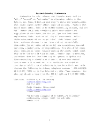 occidental petroleum 2008