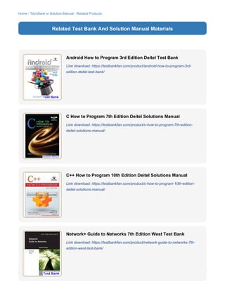Android How to Program 3rd Edition Deitel Solutions Manual | PDF