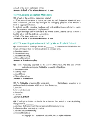 Android How to Program 3rd Edition Deitel Test Bank | PDF