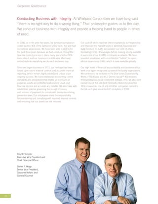 whirlpool Annual Report2006