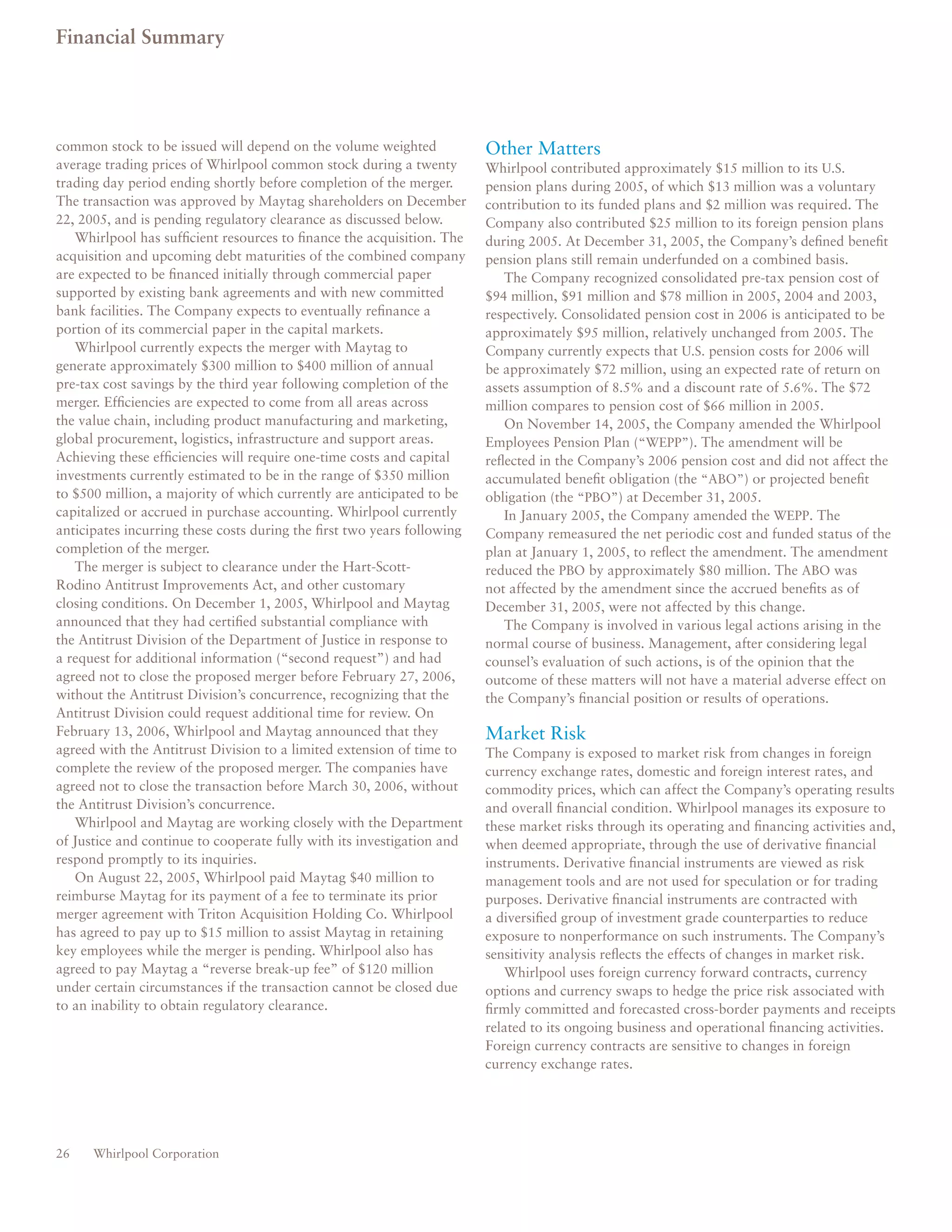 whirlpool Annual Report2005