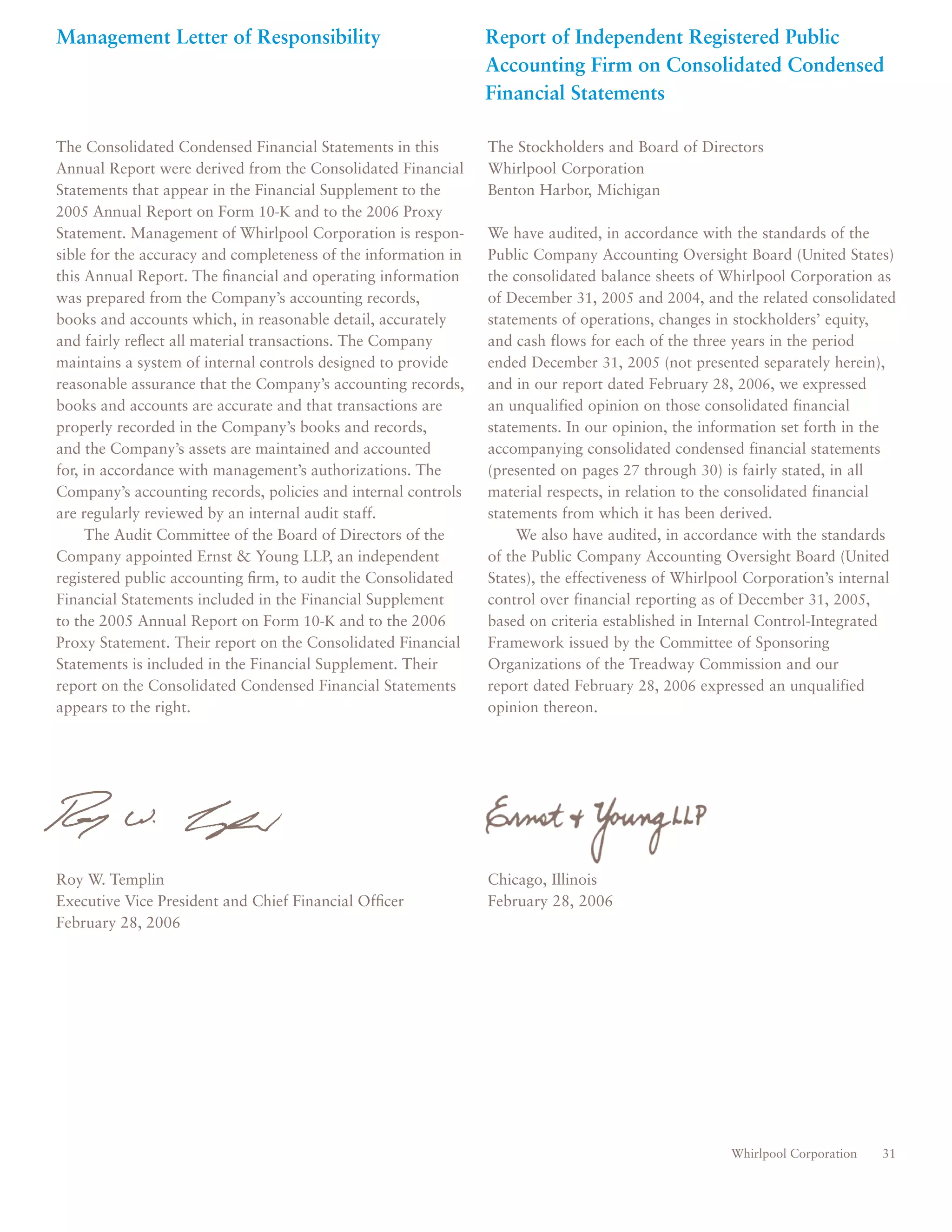 whirlpool Annual Report2005