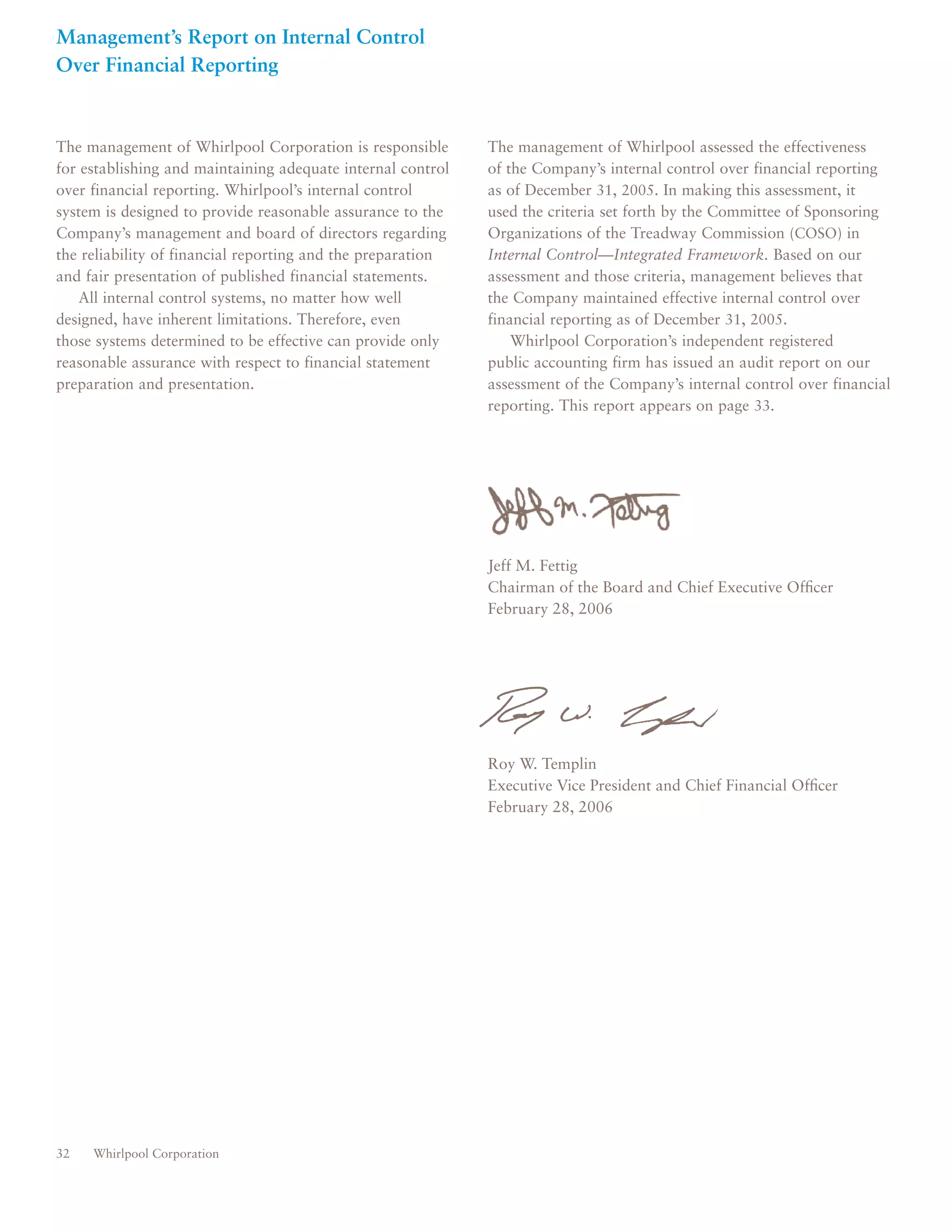 whirlpool Annual Report2005