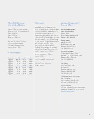 whirlpool Annual Report2003