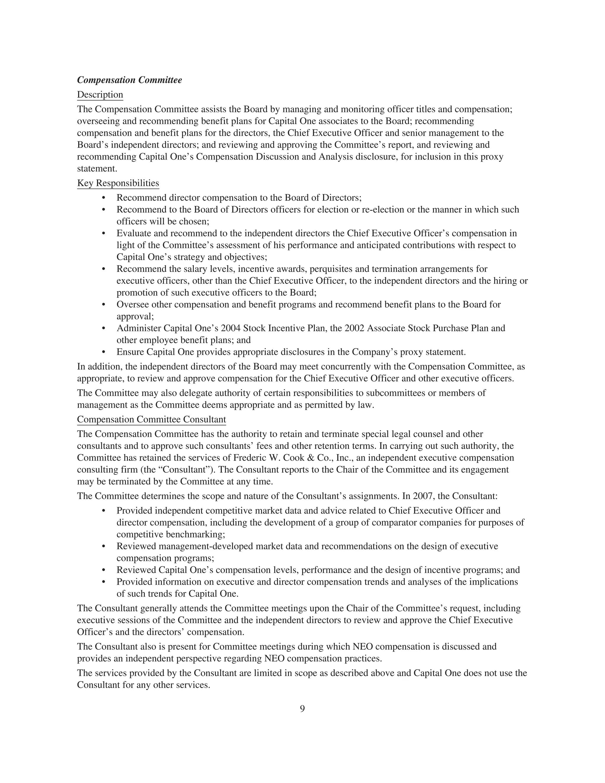 capital one 2008 Proxy Statement