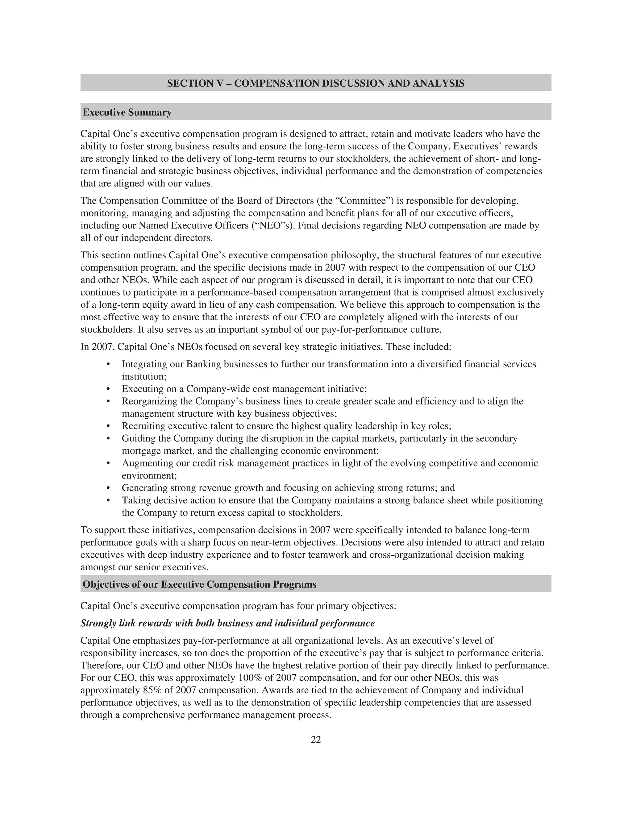 capital one 2008 Proxy Statement