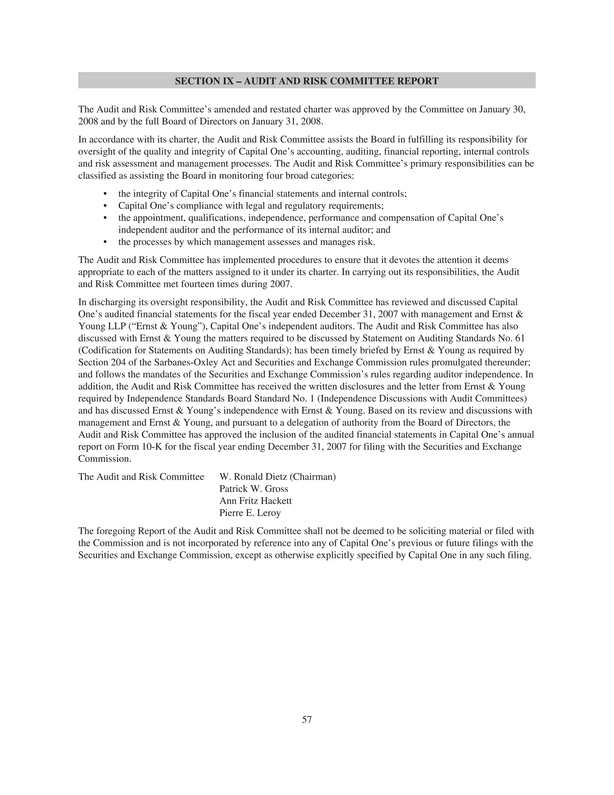 capital one 2008 Proxy Statement