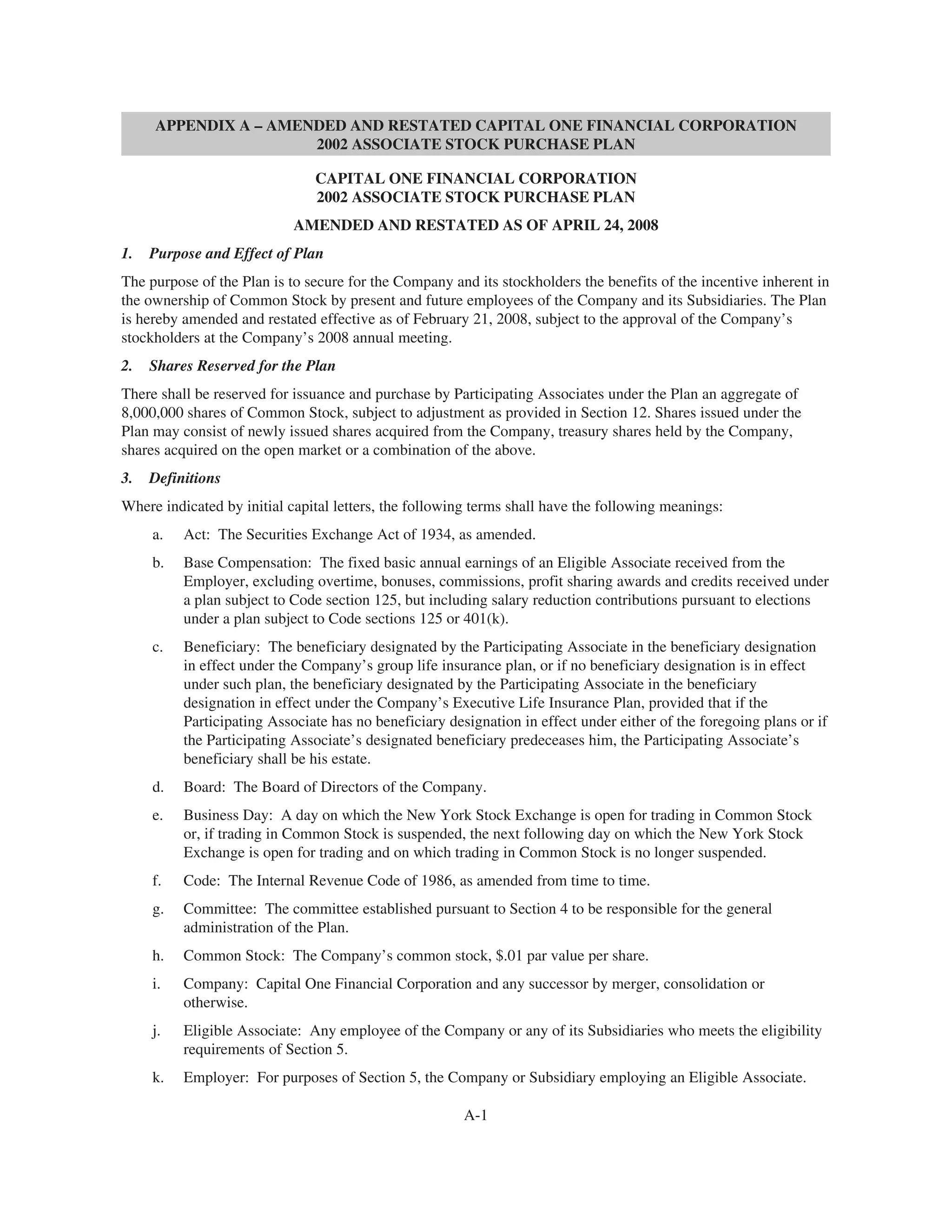 capital one 2008 Proxy Statement