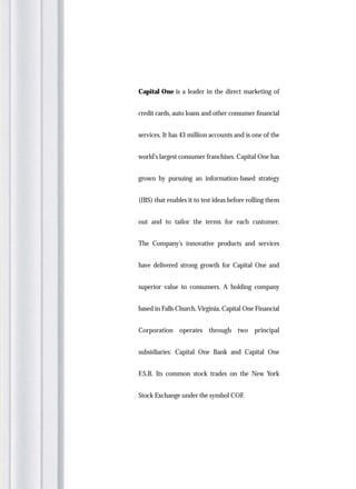 capital one  Annual Report2001