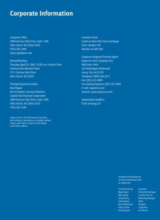 capital one  Annual Report2001