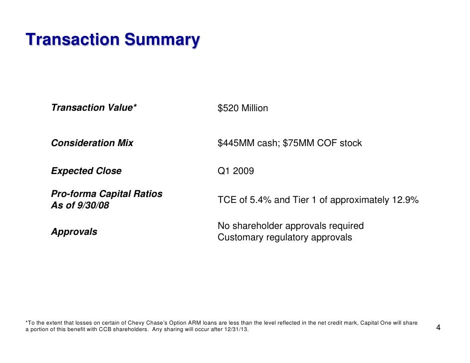capital one Capital One Acquisition of Chevy Chase Bank
