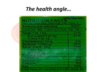 The health angle…
 