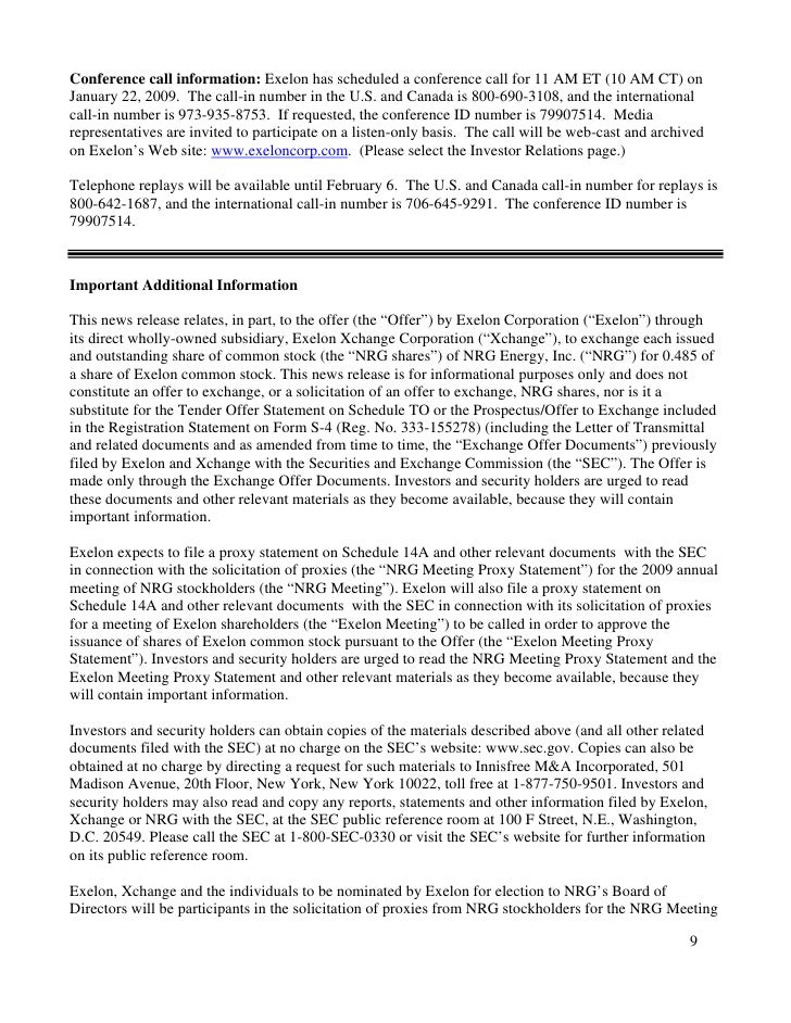 Exelon investor relations