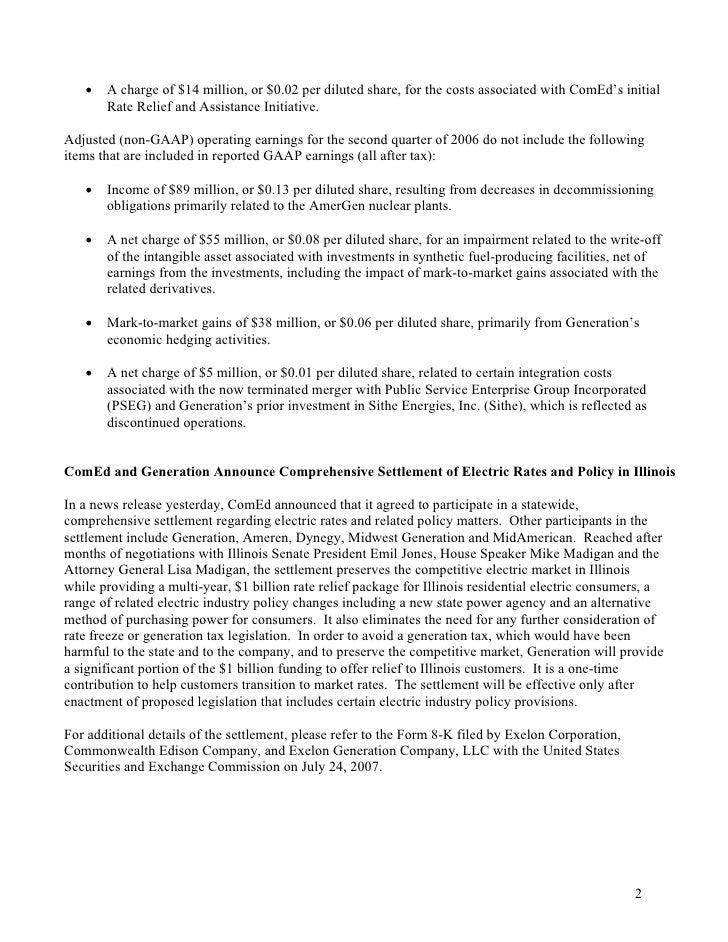 Exelon Corporation Grants