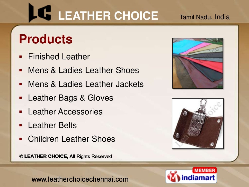 Finished Leather And Leather Goods by Leather Choice, Chennai, Chennai