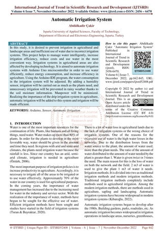 Automatic Irrigation System | PDF