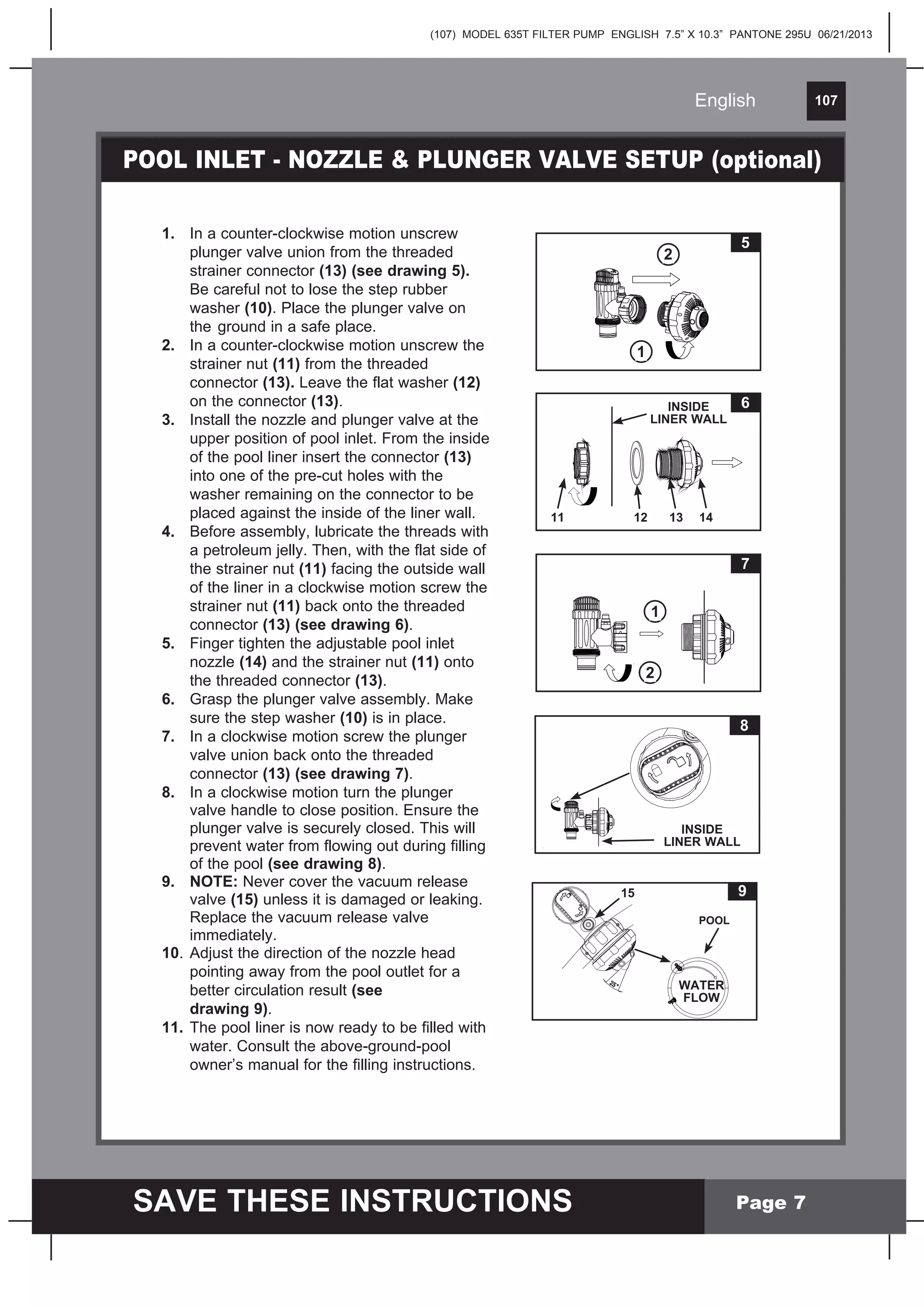 Krystal Clear Model 635T filter Pump Manual PDF First Aid Injuries