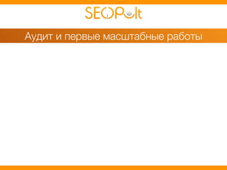 Аудит и первые масштабные работы 
 
