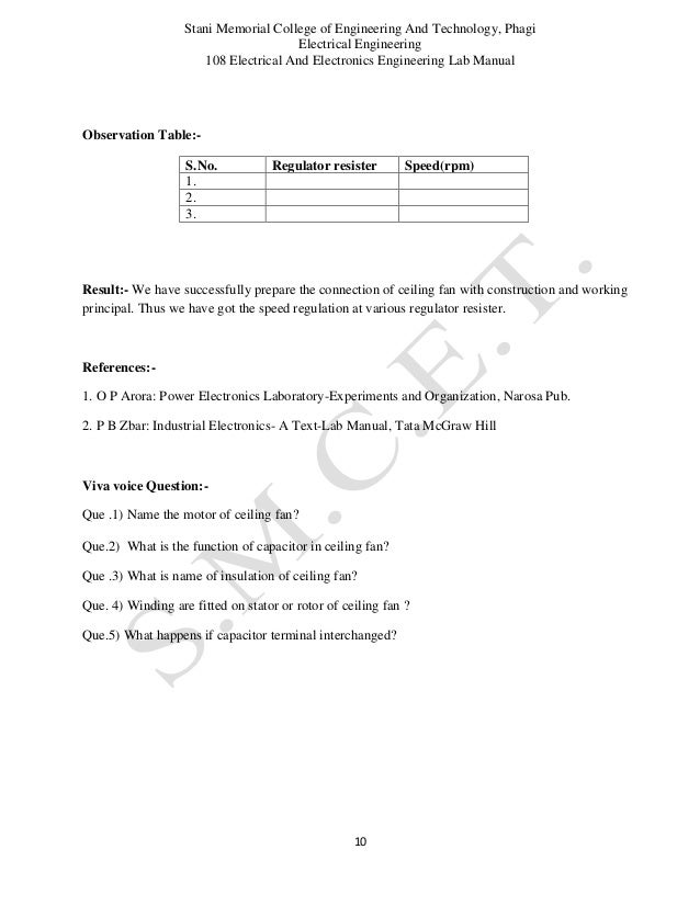 Electrical And Electronics Lab Manual