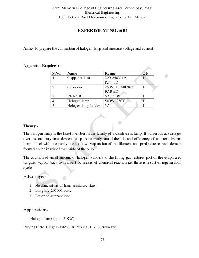 Automotive components lab manual