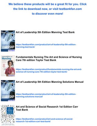 Art and Science of Leadership 7th Edition Afsaneh Nahavandi Test Bank | PDF