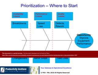 Reliability Centered Maintenance (RCM) and Total Productive Maintenance ...