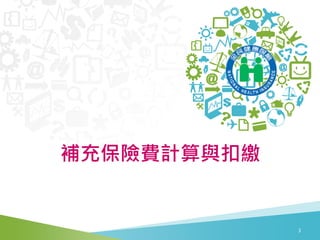 補充保險費計算與扣繳
3
 