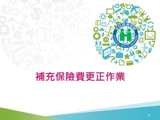 補充保險費更正作業
42
 