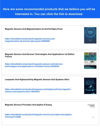 Magnetic Sensors And Magnetometers Pavel Ripka | PDF