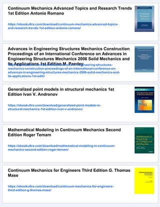 Generalized Continuum Mechanics and Engineering Applications 1st ...