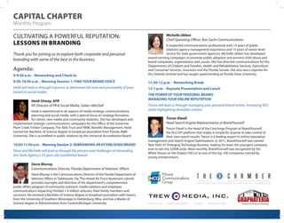 CAPITAL CHAPTER
Monthly Program
Cultivating a Powerful Reputation:
Lessons in Branding
Thank you for joining us to explore...