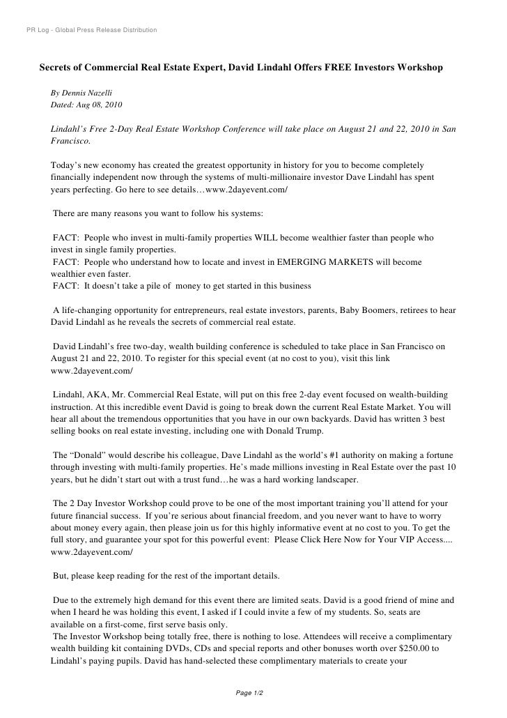 Secrets Of Commercial Real Estate By Dave Lindahl Re Mentor