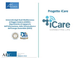 Università degli Studi Mediterranea
di Reggio Calabria (UNIRC) -
Dipartimento di Ingegneria
dell'Informazione, delle Infrastrutture e
dell'Energia Sostenibile (DIIES)
Progetto iCare
 